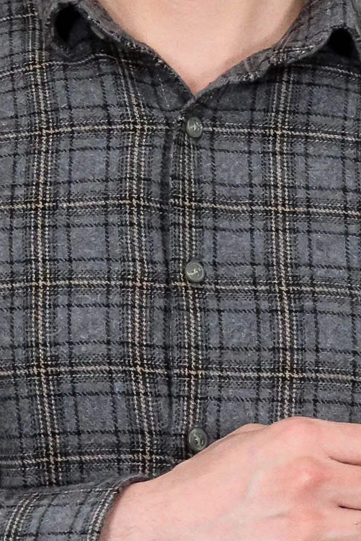 Plaid Dark Grey Men Lumberjack Shirt - Wessi