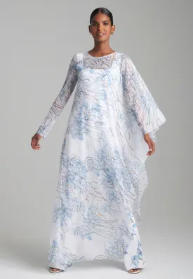 Rachel Sheer Mesh Poncho in Dancing Orchid