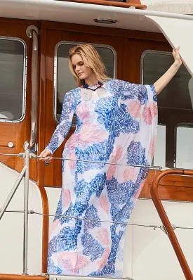 Rachel Sheer Poncho in Coral Reef
