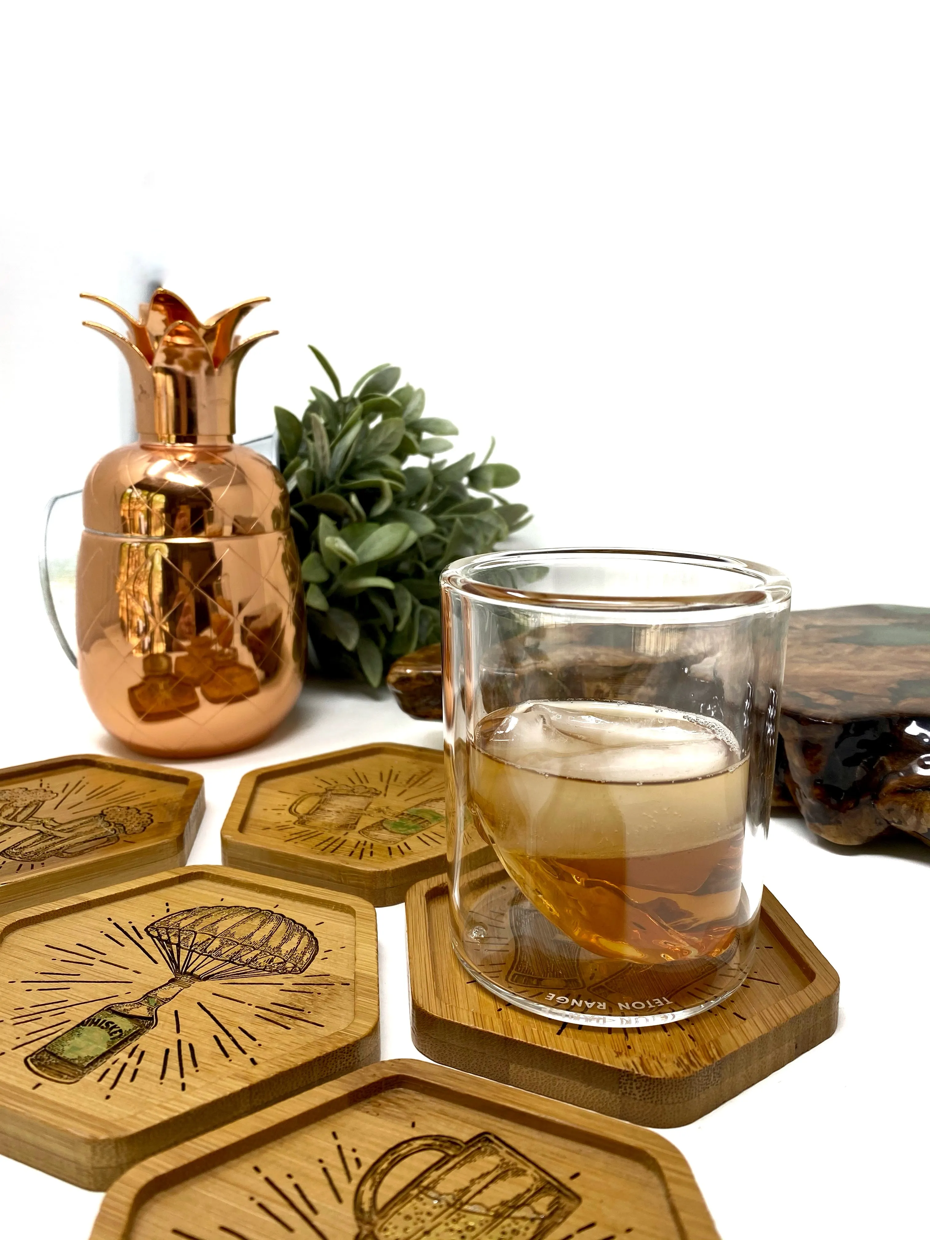 Retro Whiskey and Beer Drinking Coasters