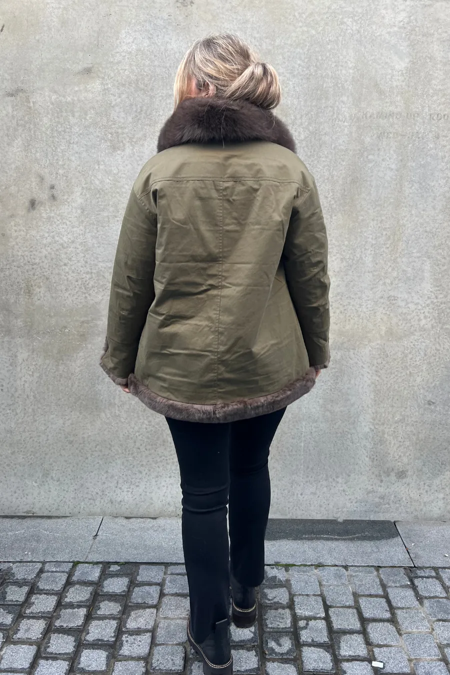 Reversible Waterproof Cotton/ Fox Coat Army