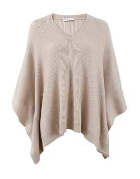 Ribbed Pailette Poncho