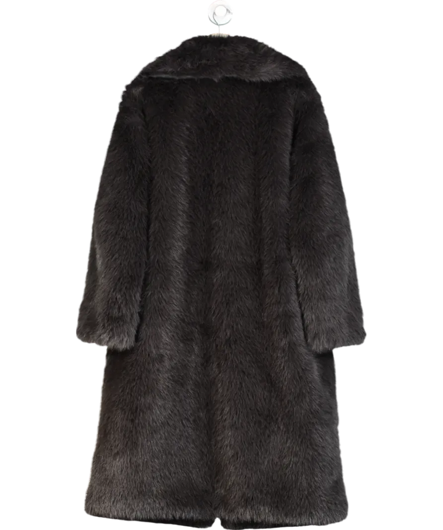 Runway Grey Faux Fur Maxi Coat UK 14
