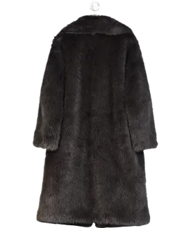Runway Grey Faux Fur Maxi Coat UK 14