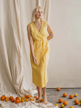 Salomeja Women's Linen Wrap Dress | Multiple Colours