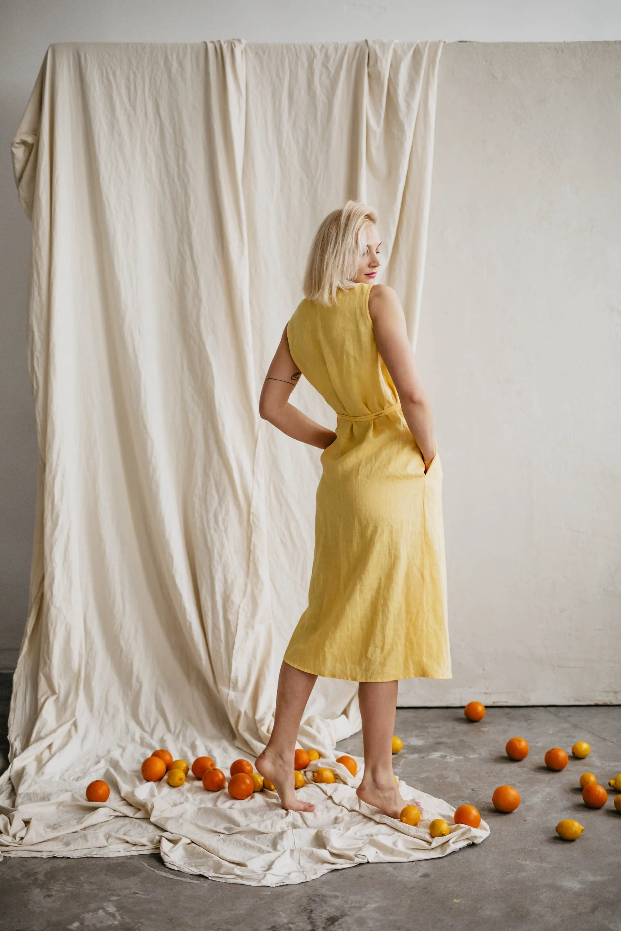 Salomeja Women's Linen Wrap Dress | Multiple Colours