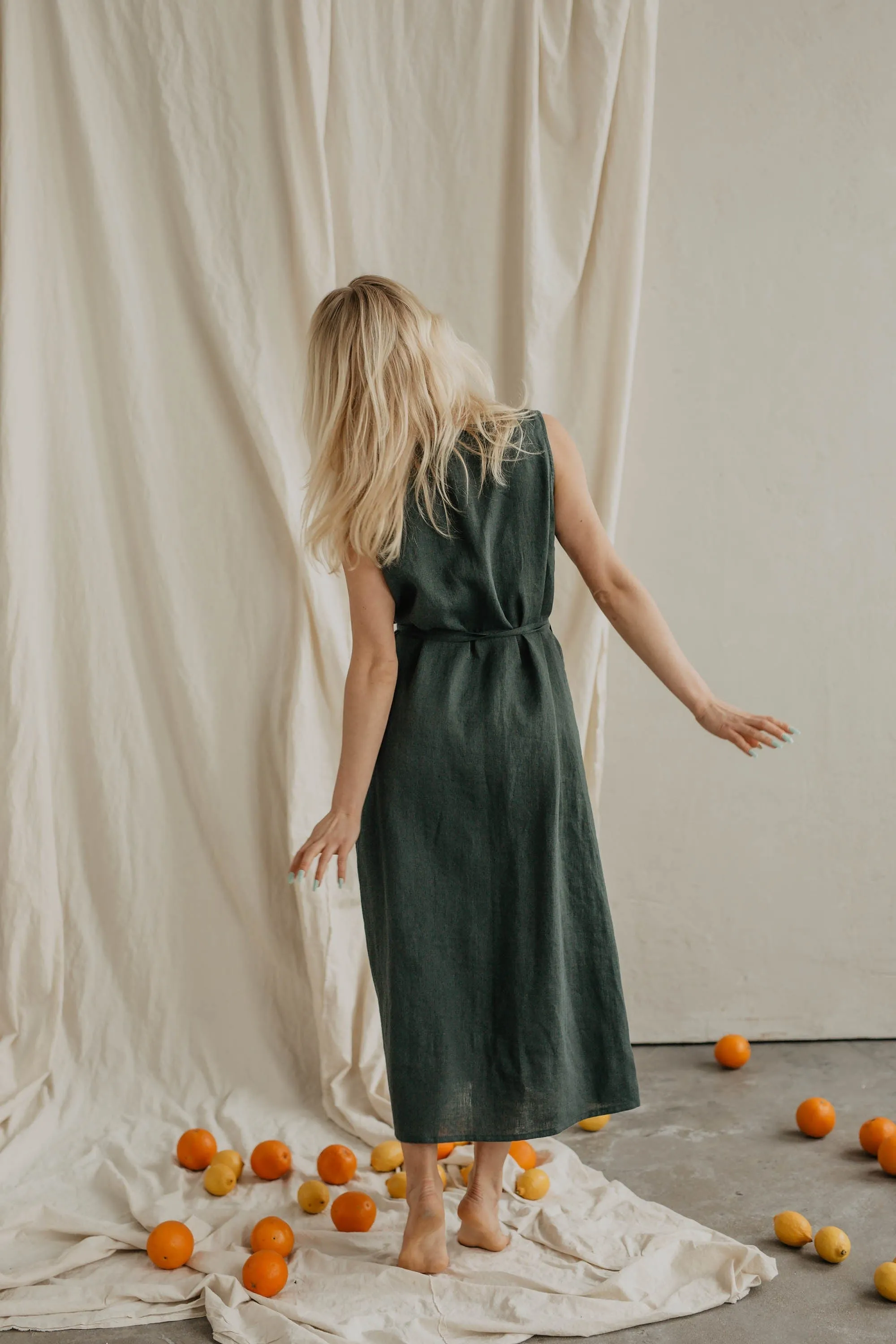Salomeja Women's Linen Wrap Dress | Multiple Colours