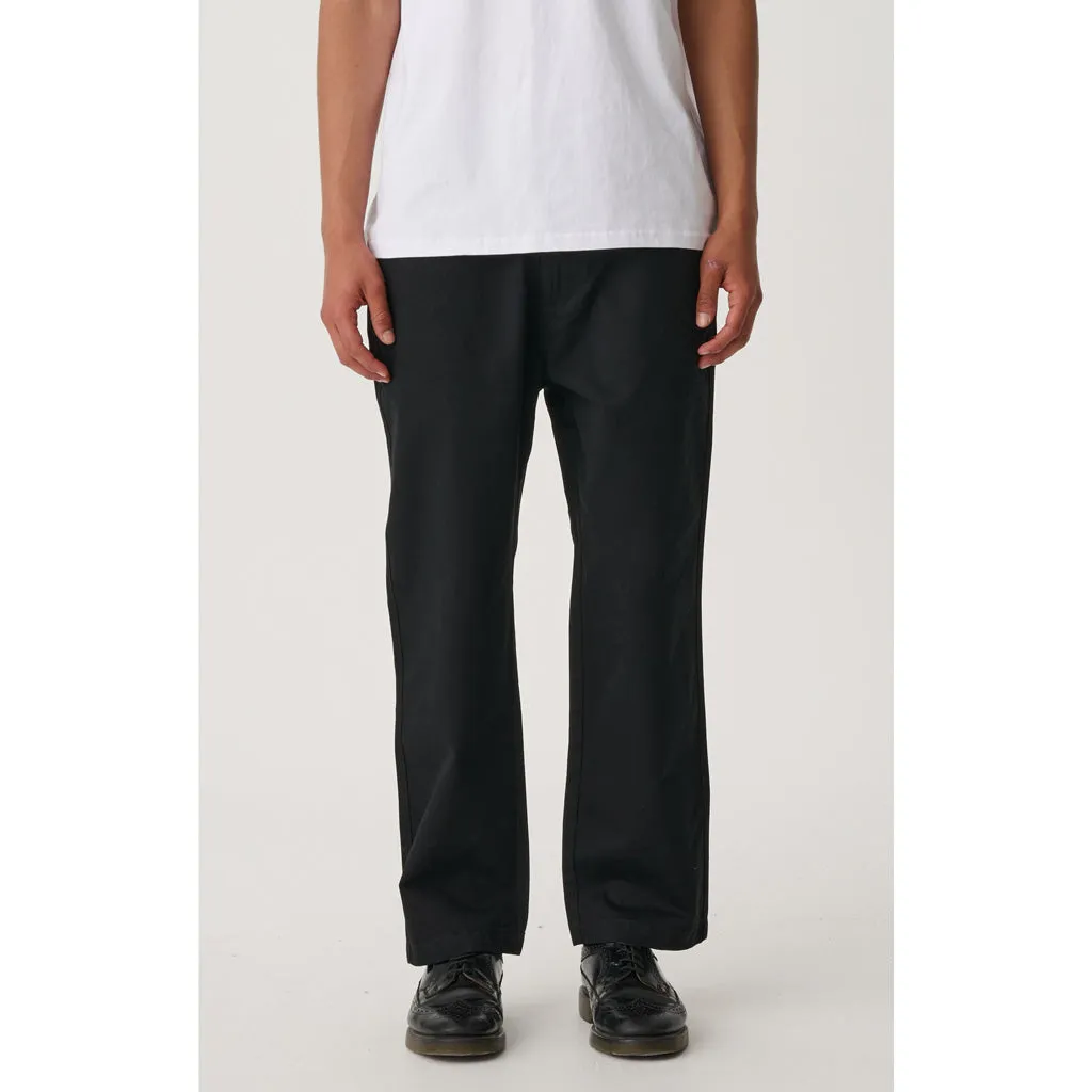 S/DOUBLE CHINO TWILL PANTS - BLACK