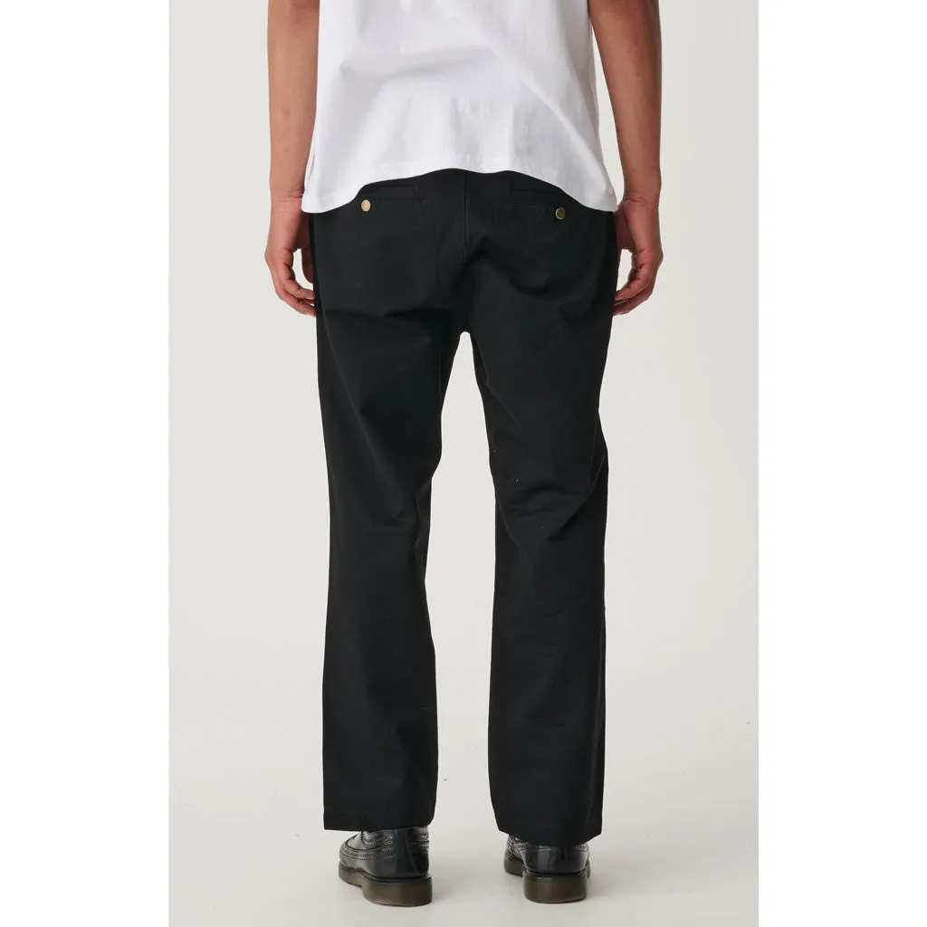 S/DOUBLE CHINO TWILL PANTS - BLACK