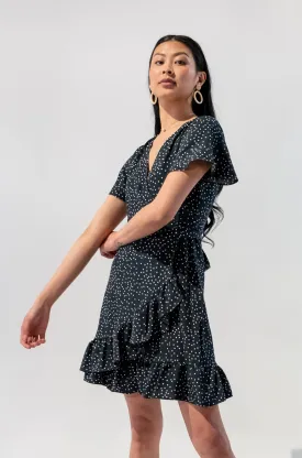 Short Sleeve V-Neck Wrap Dress