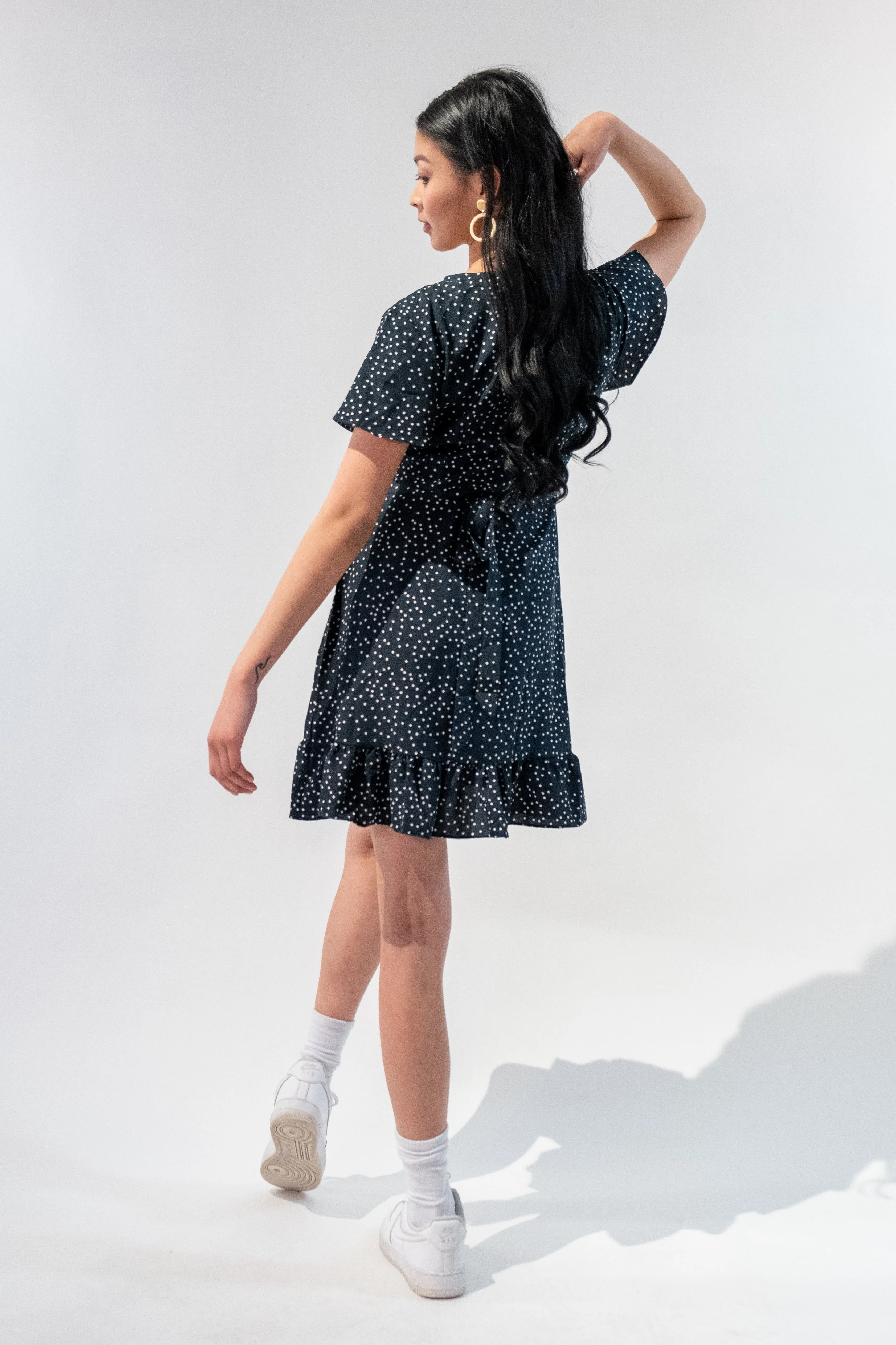 Short Sleeve V-Neck Wrap Dress