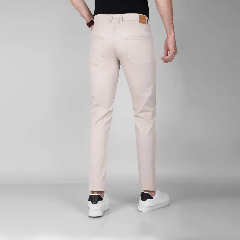 SLIM FIVE-POCKET PANTS  -  BEIGE