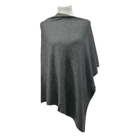 Solid Natural Cashmere Side neck poncho
