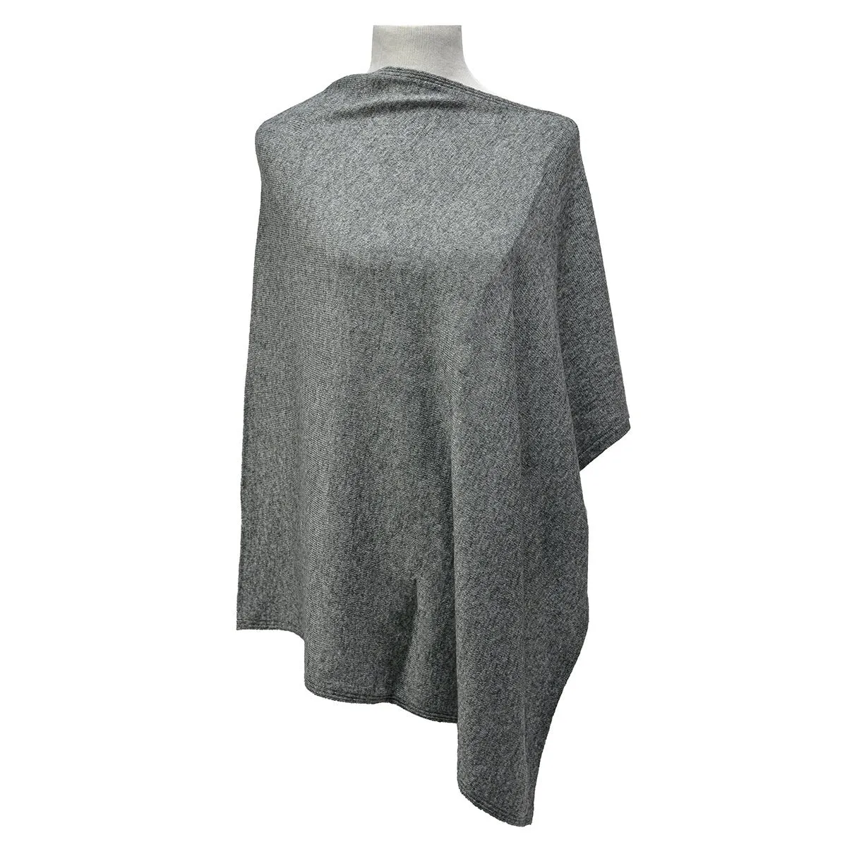 Solid Natural Cashmere Side neck poncho