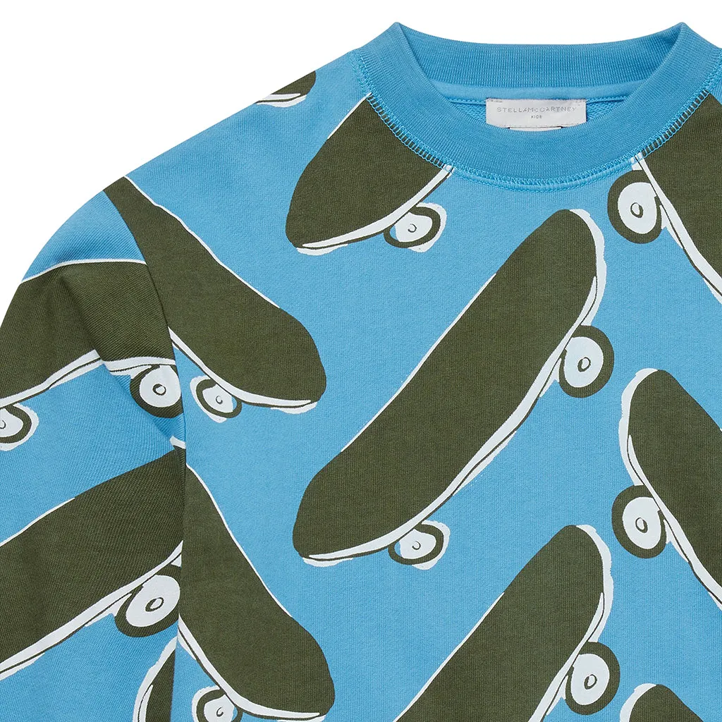 Stella McCartney Child Tracksuit Skateboards Print Blue