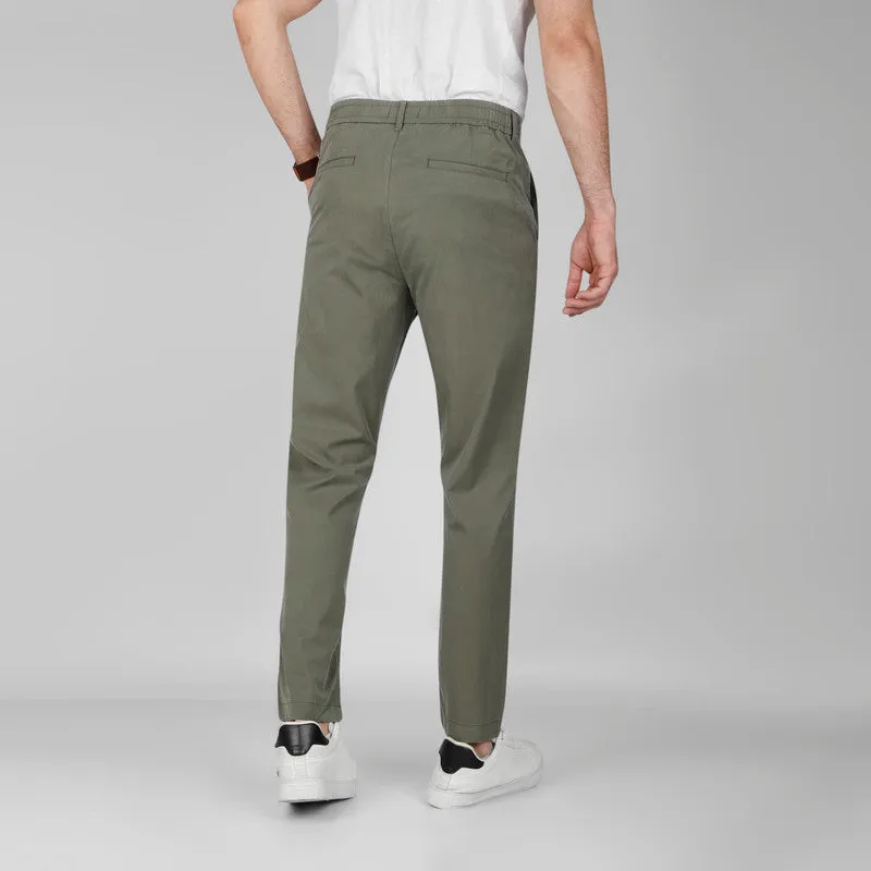 TENCEL Slim-fit Trousers  -  OLIVE - Available in store
