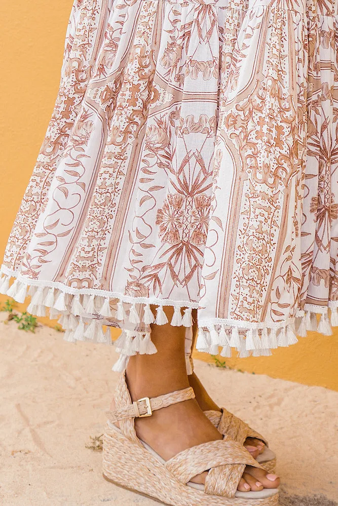 Terraza Midi Skirt White