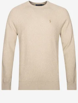 Textured Crewneck Jumper Khaki Tan