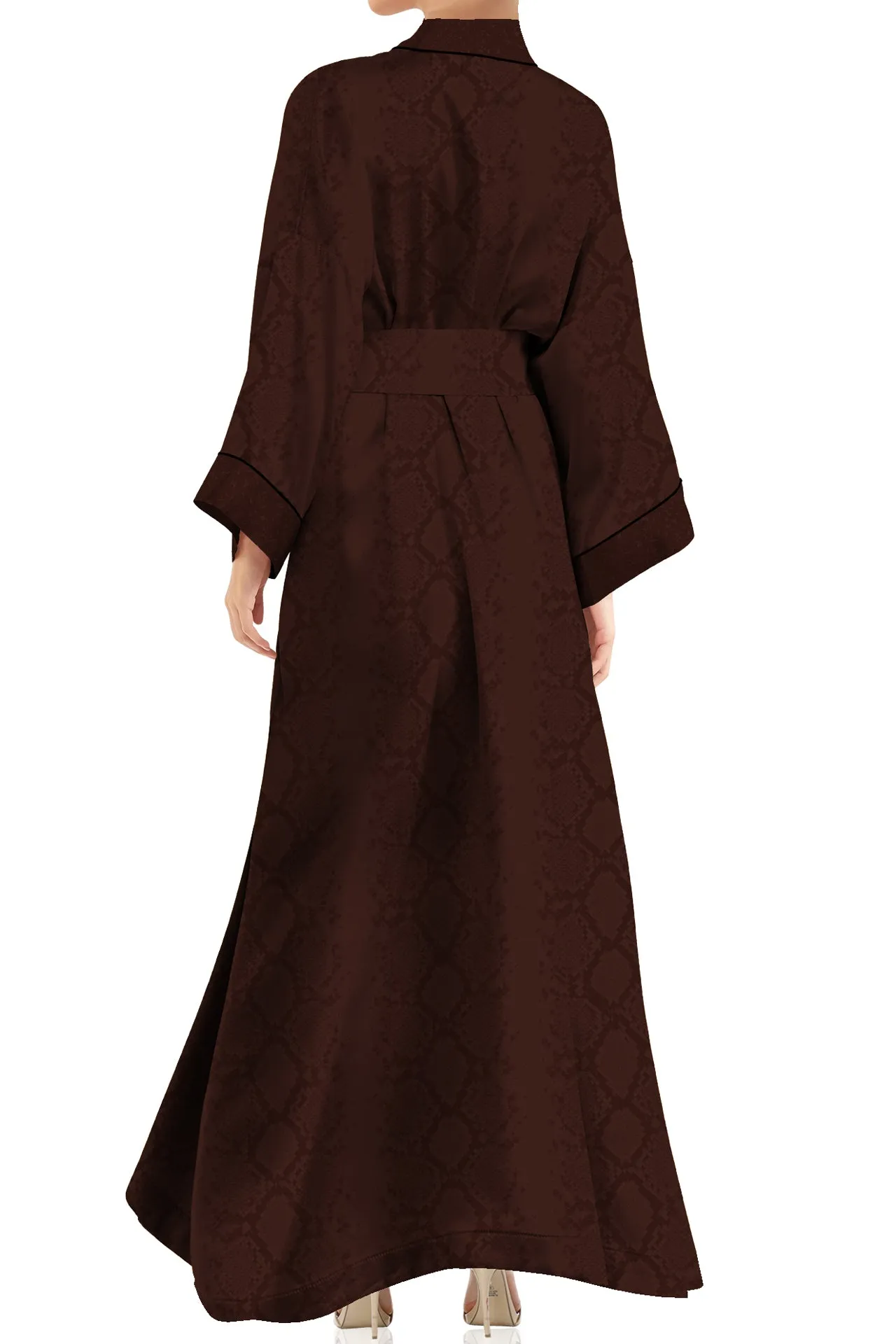 Vegan Silk Long Kimono Robe Dress