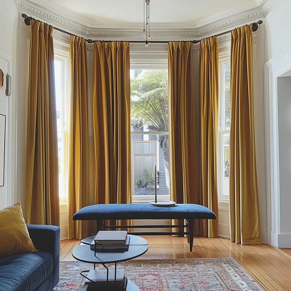 Vol Velvet Blackout Curtains Luxury Luster Custom Drapes Steel Gray | Pleated