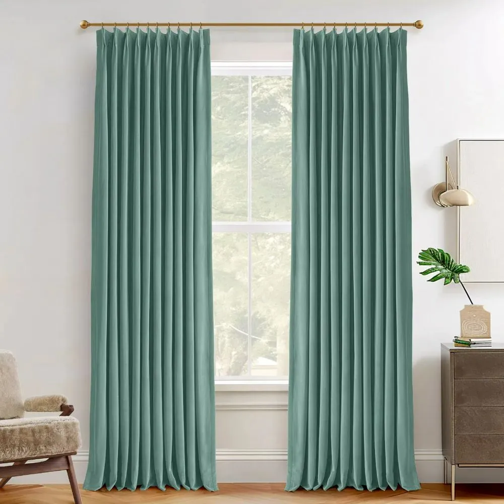 Vol Velvet Blackout Curtains Luxury Luster Custom Drapes Steel Gray | Pleated