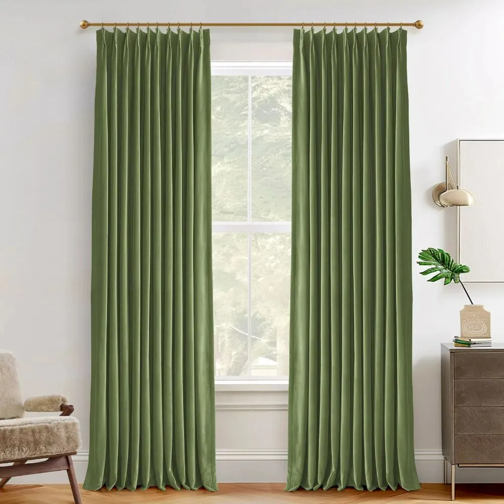 Vol Velvet Blackout Curtains Luxury Luster Custom Drapes Steel Gray | Pleated