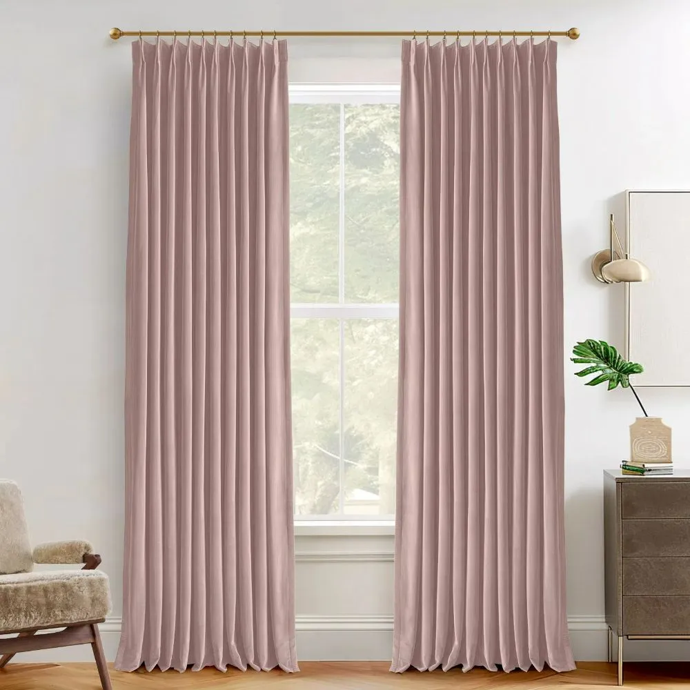 Vol Velvet Blackout Curtains Luxury Luster Custom Drapes Steel Gray | Pleated