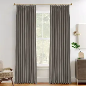 Vol Velvet Blackout Curtains Luxury Luster Custom Drapes Steel Gray | Pleated