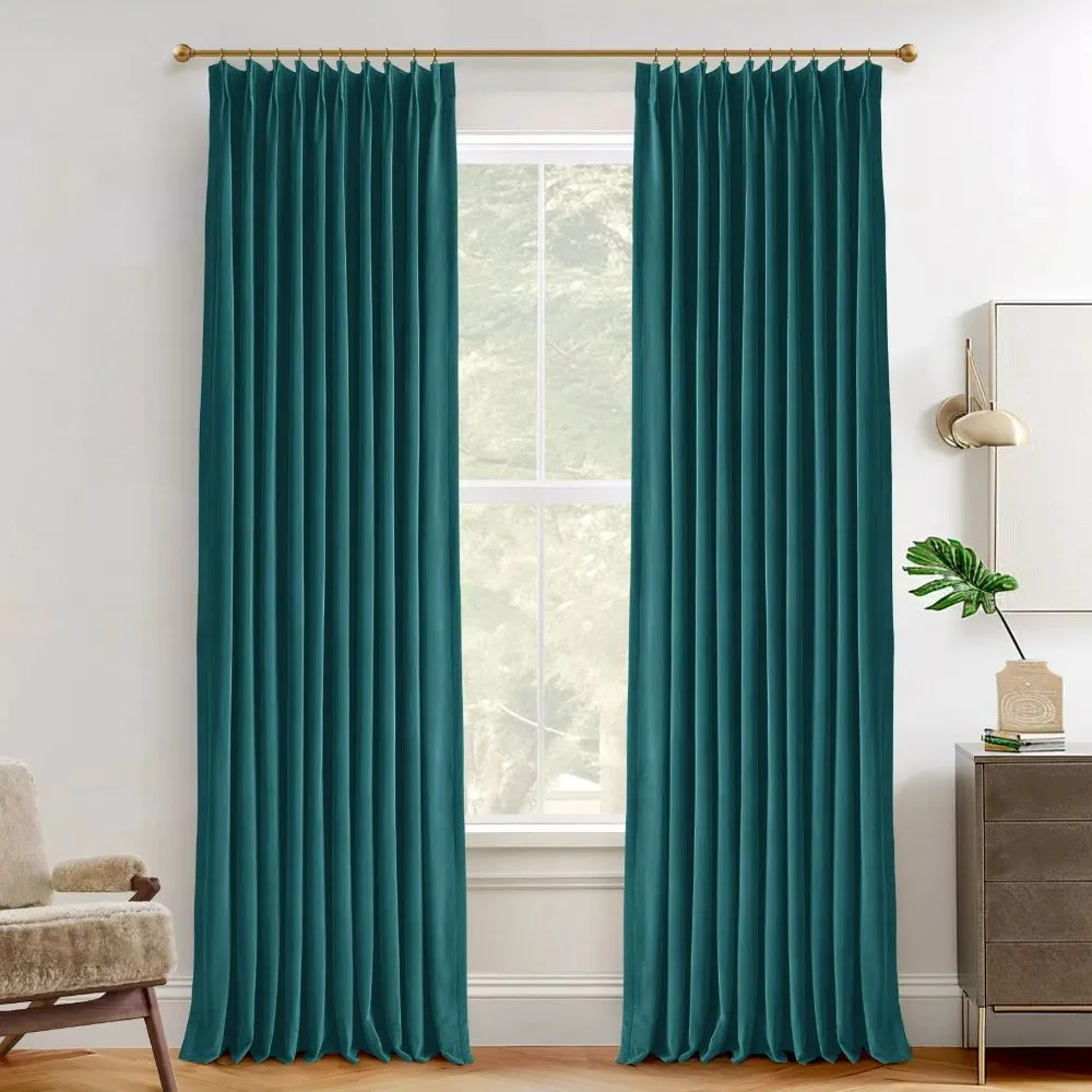Vol Velvet Blackout Curtains Luxury Luster Custom Drapes Steel Gray | Pleated