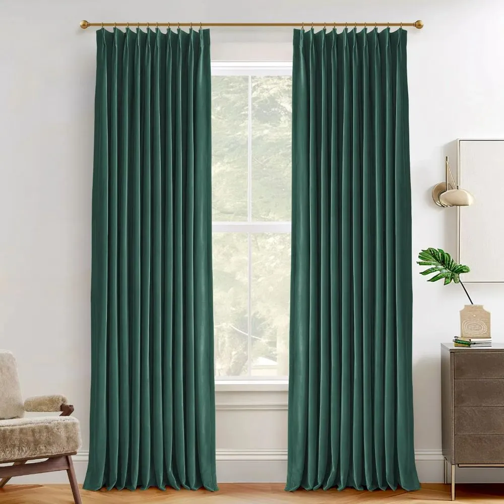 Vol Velvet Blackout Curtains Luxury Luster Custom Drapes Steel Gray | Pleated