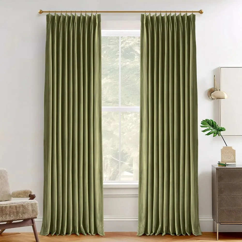 Vol Velvet Blackout Curtains Luxury Luster Custom Drapes Steel Gray | Pleated