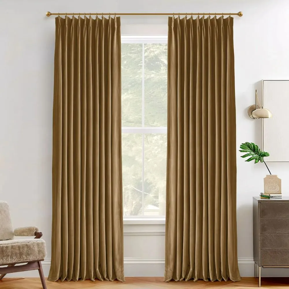 Vol Velvet Blackout Curtains Luxury Luster Custom Drapes Steel Gray | Pleated