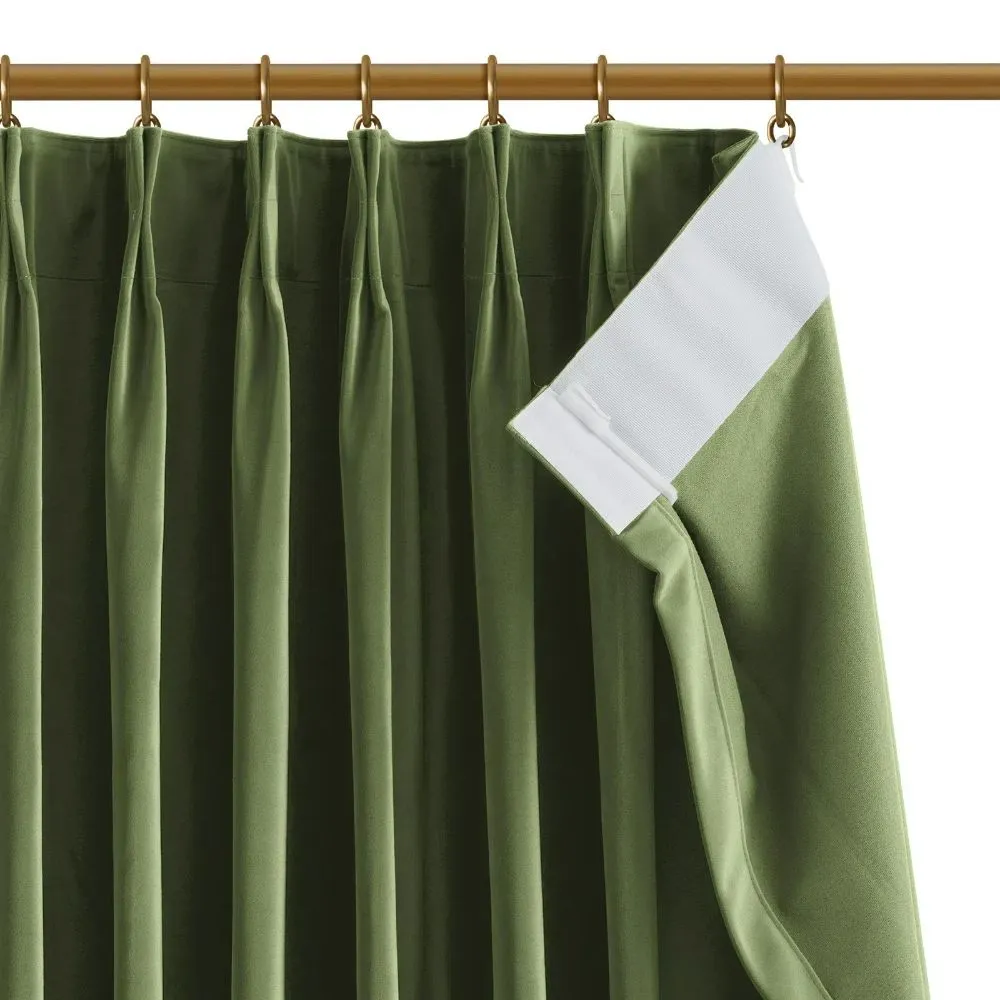 Vol Velvet Blackout Curtains Luxury Luster Custom Drapes Steel Gray | Pleated