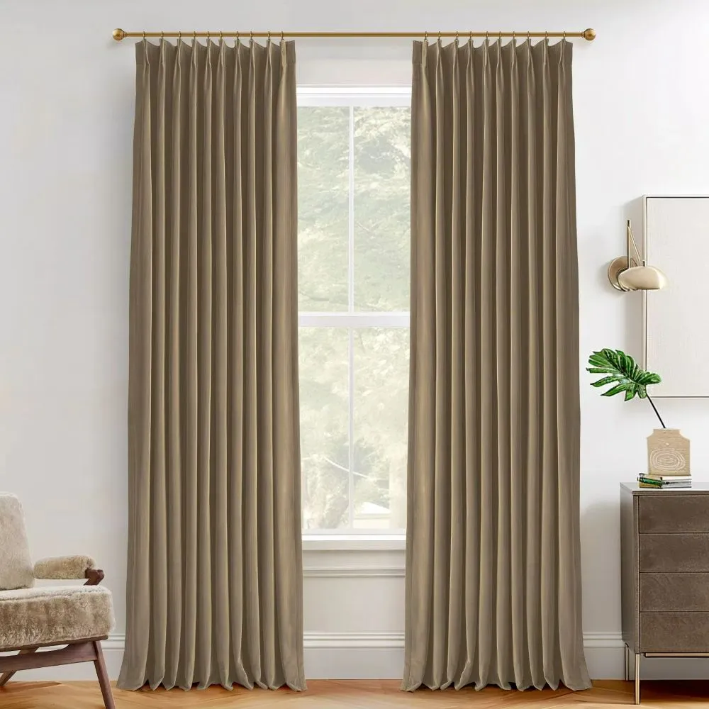 Vol Velvet Blackout Curtains Luxury Luster Custom Drapes Steel Gray | Pleated