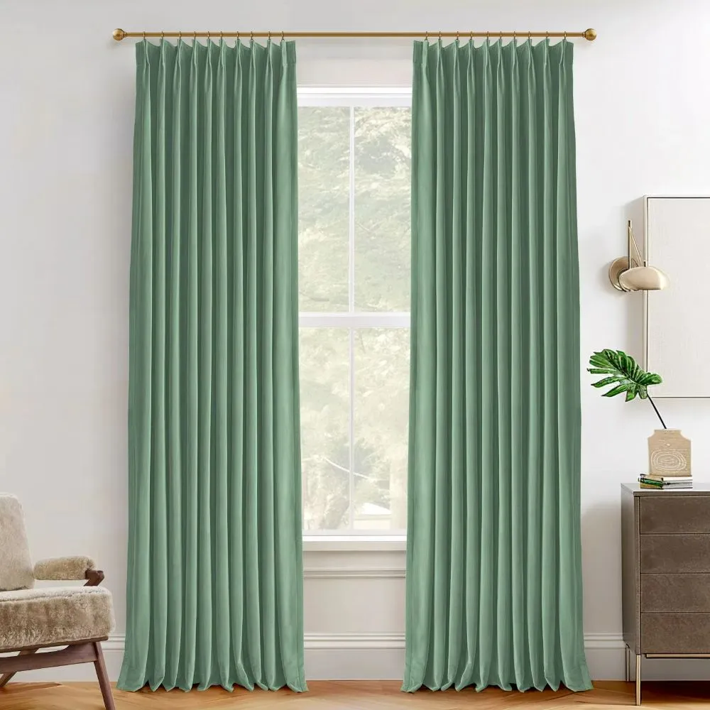 Vol Velvet Blackout Curtains Luxury Luster Custom Drapes Steel Gray | Pleated