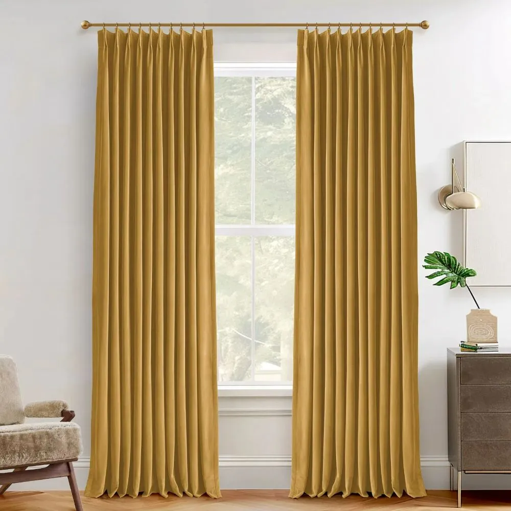 Vol Velvet Blackout Curtains Luxury Luster Custom Drapes Steel Gray | Pleated