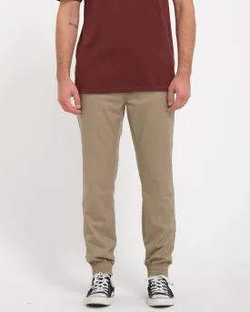 Volcom Men's Frickin Slim Joggers Pants Khaki A1212307_KHA