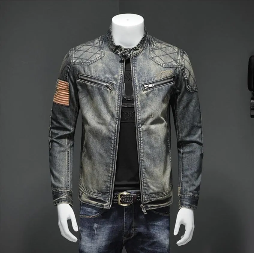 West Louis™ American Style Casual Zipper Jeans Jacket