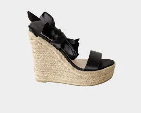 Wrap Around Strap Burlap Wedge Sandal - The St. Tropez