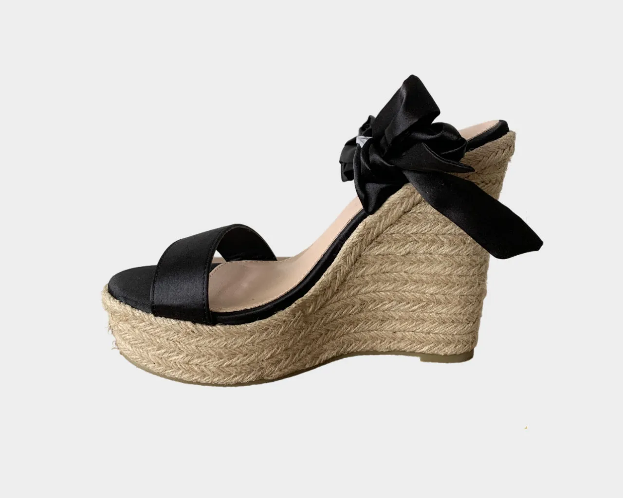 Wrap Around Strap Burlap Wedge Sandal - The St. Tropez