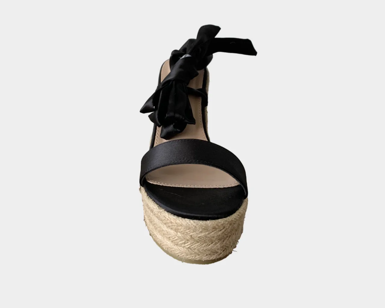 Wrap Around Strap Burlap Wedge Sandal - The St. Tropez