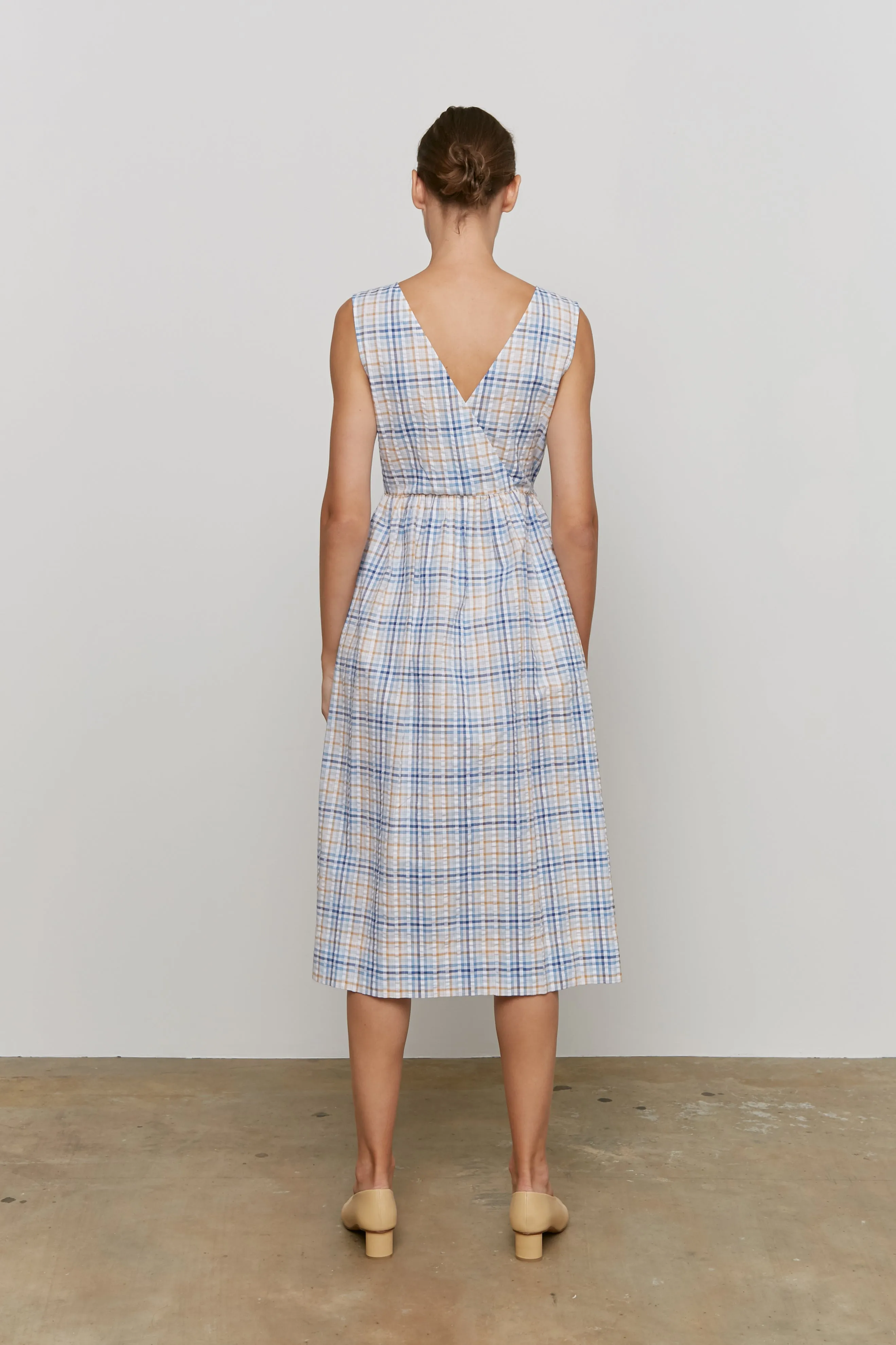 Wrap Dress -- Organic Cotton Seersucker