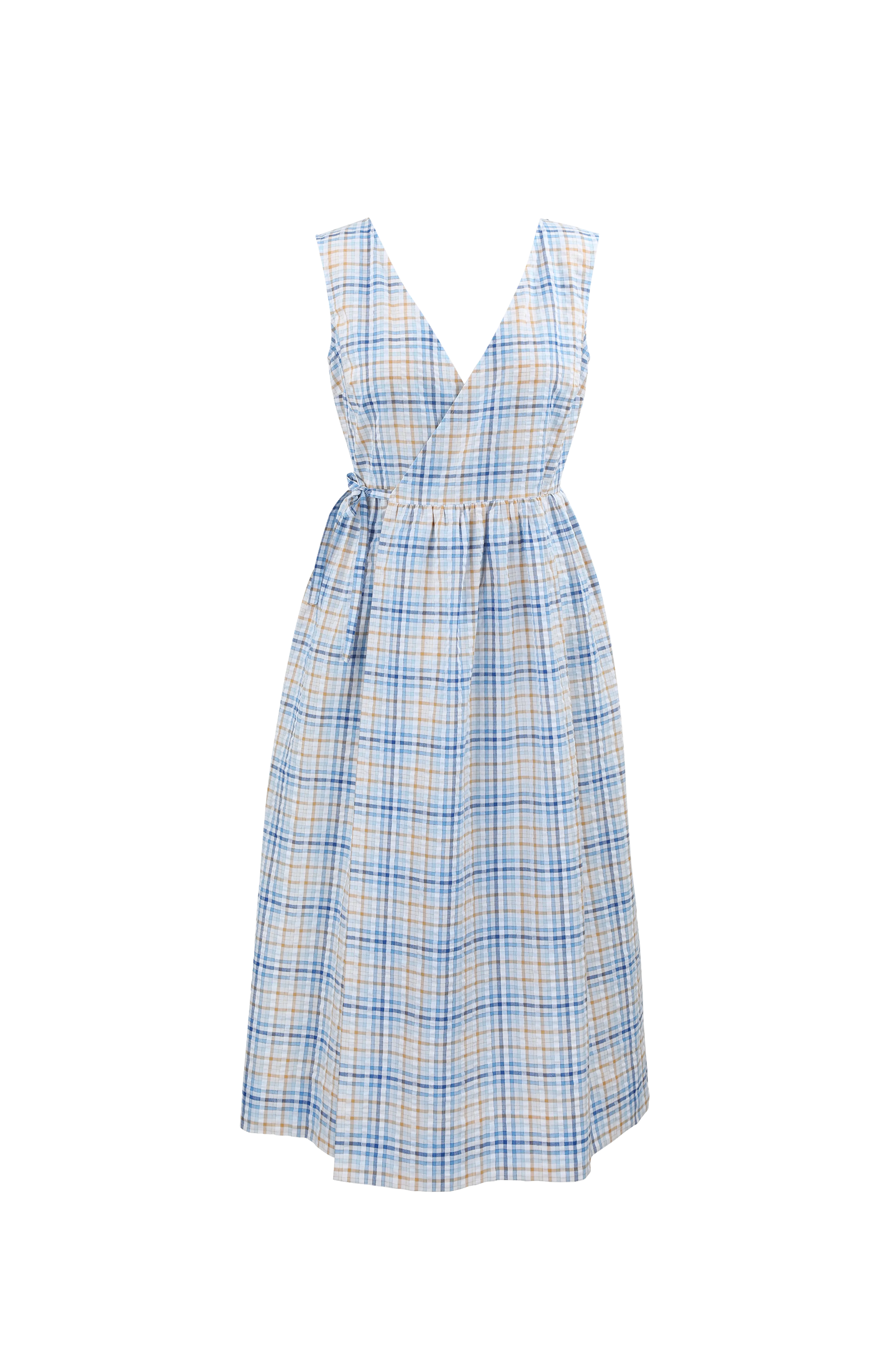 Wrap Dress -- Organic Cotton Seersucker