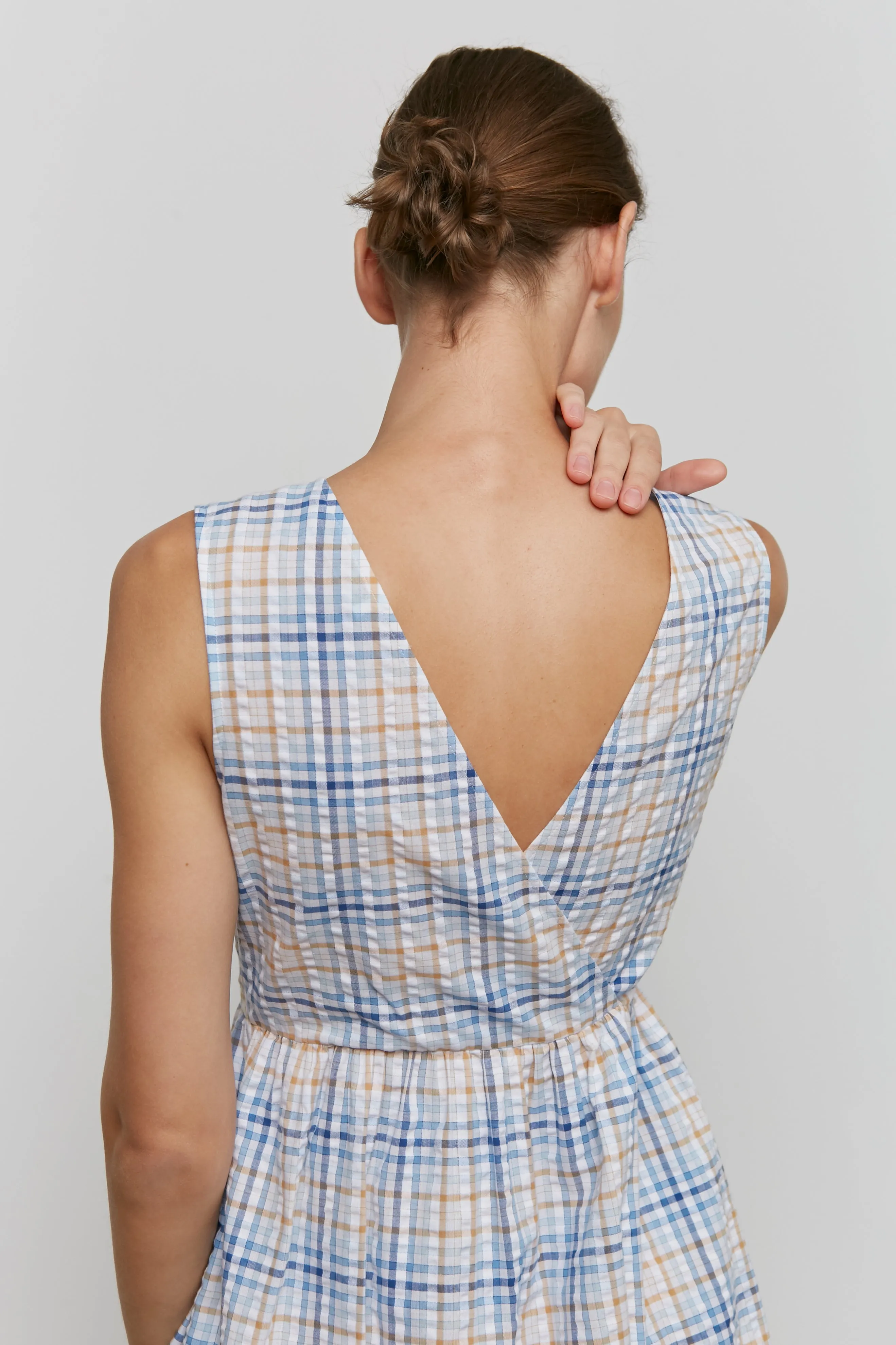 Wrap Dress -- Organic Cotton Seersucker