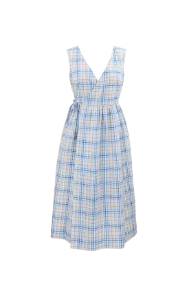Wrap Dress -- Organic Cotton Seersucker