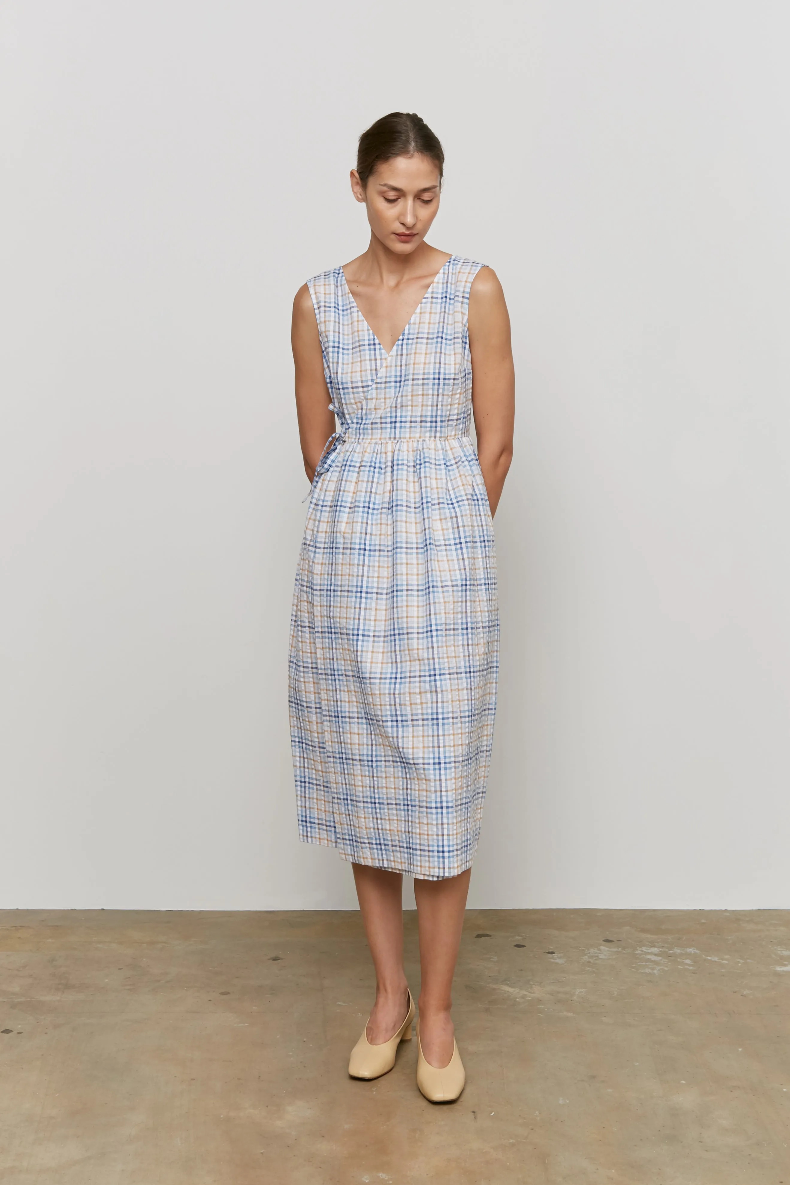 Wrap Dress -- Organic Cotton Seersucker