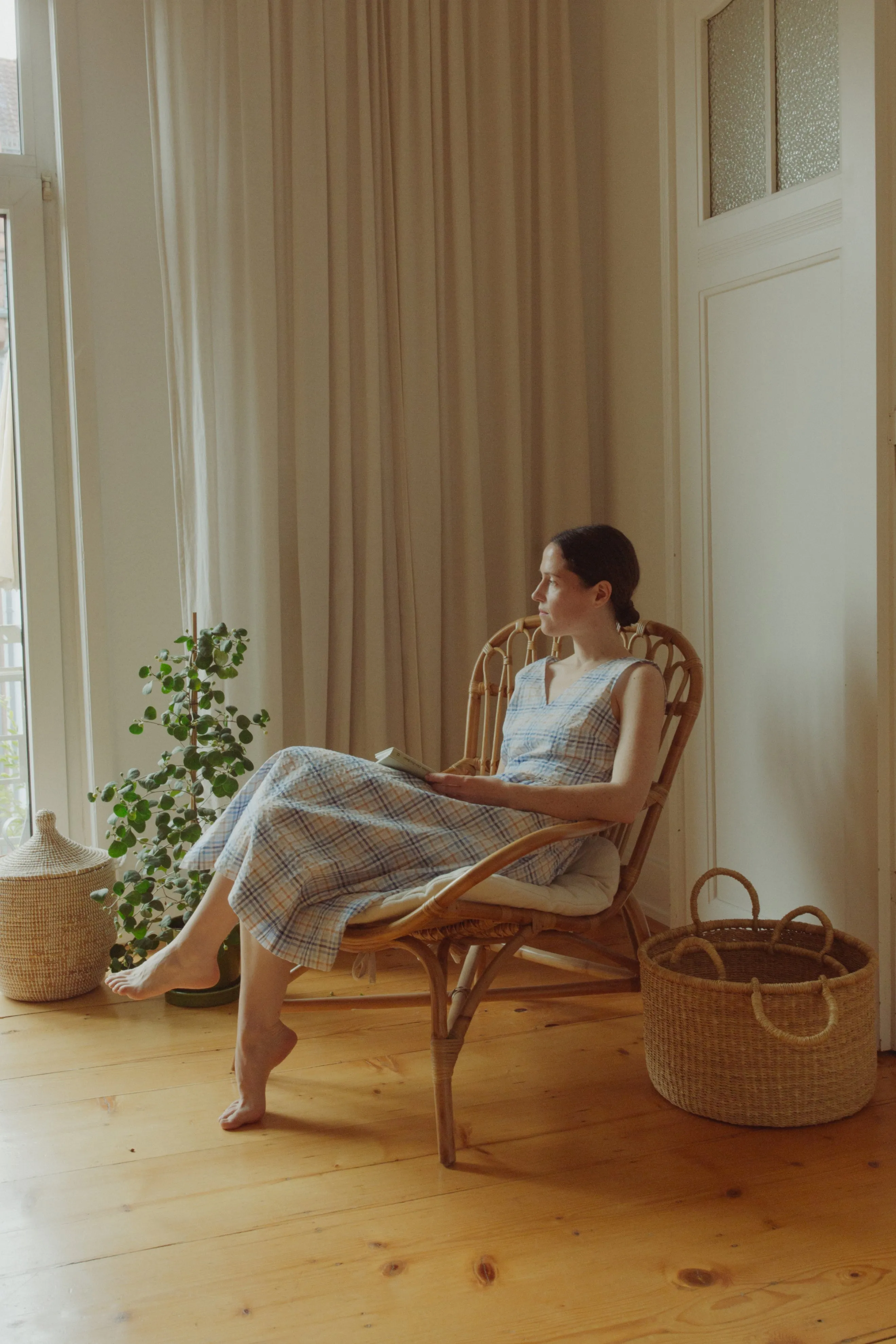 Wrap Dress -- Organic Cotton Seersucker