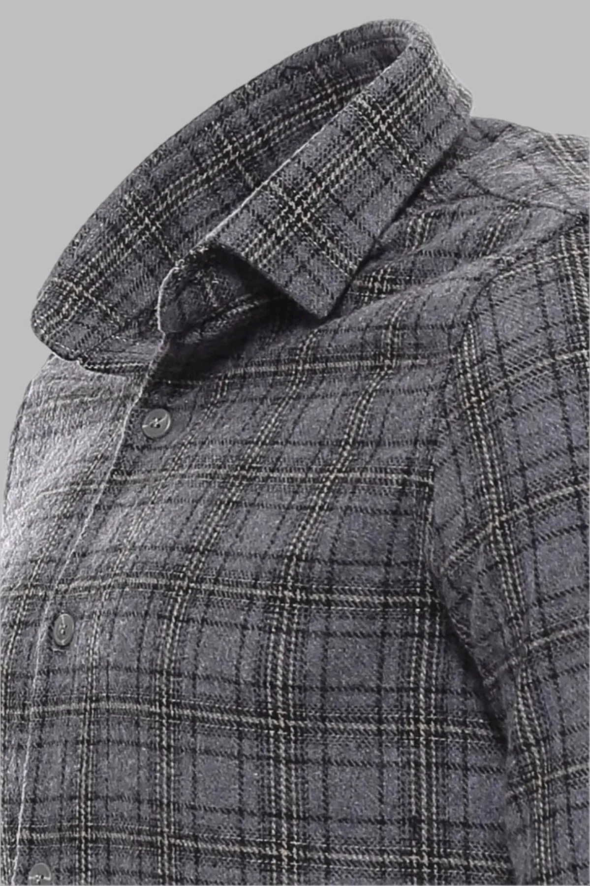 WSS Plaid Dark Grey Men Lumberjack Shirt  - Singen