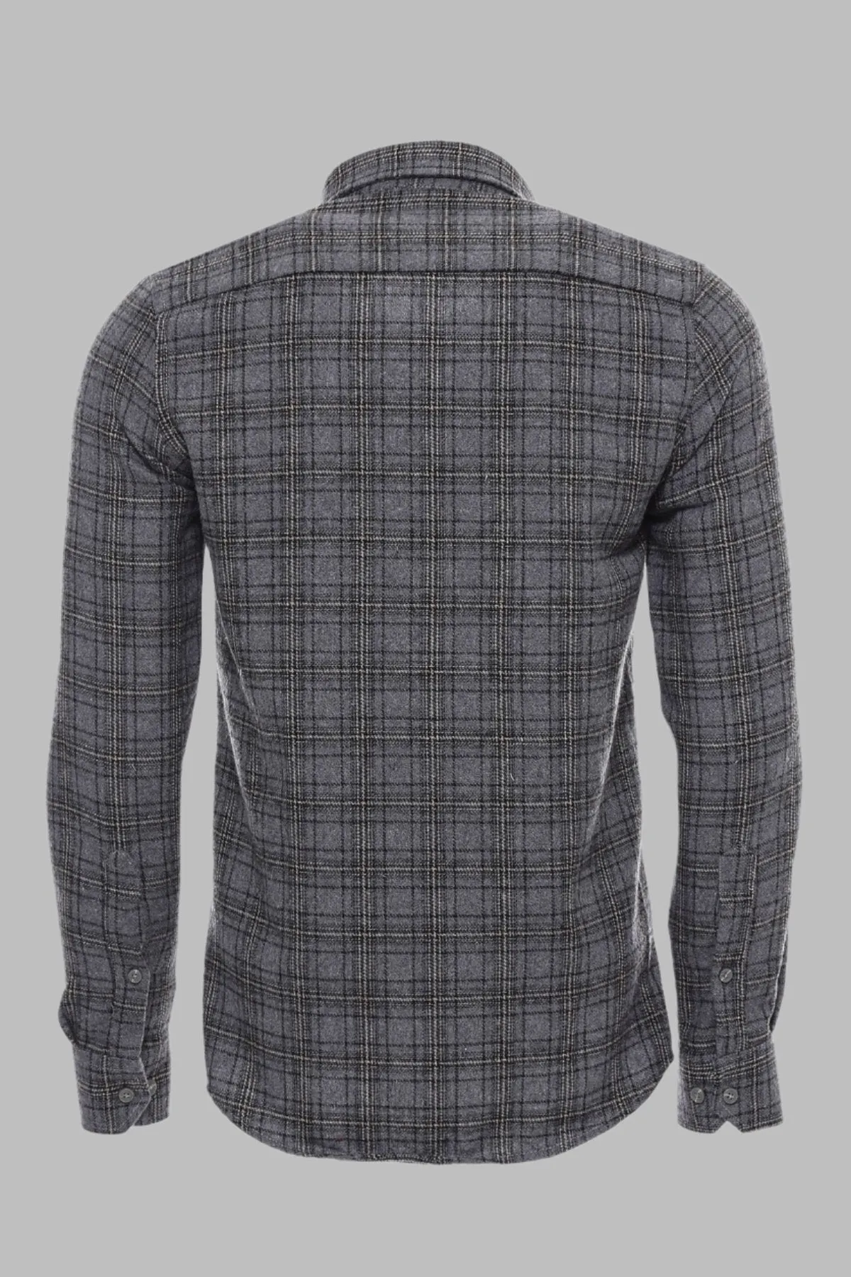 WSS Plaid Dark Grey Men Lumberjack Shirt  - Singen