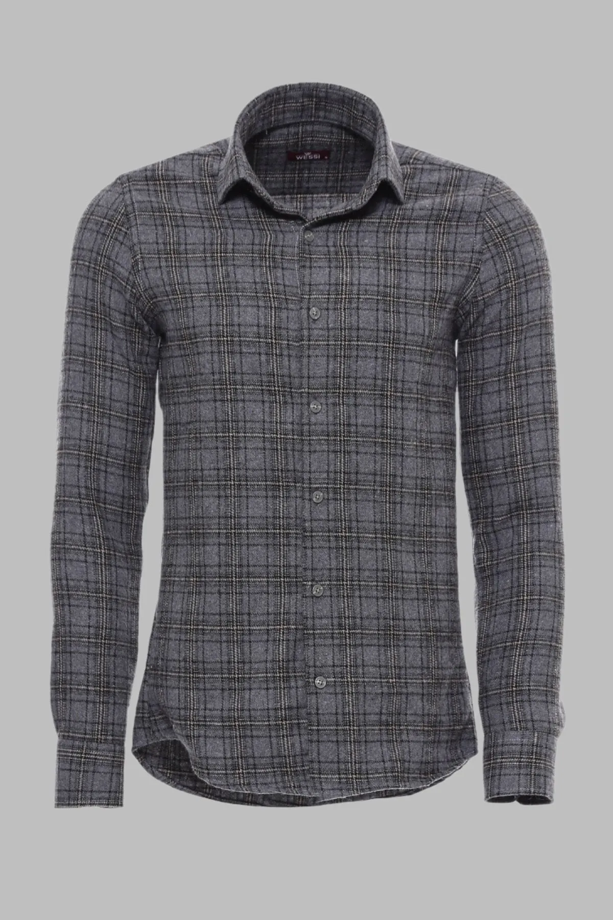 WSS Plaid Dark Grey Men Lumberjack Shirt  - Singen